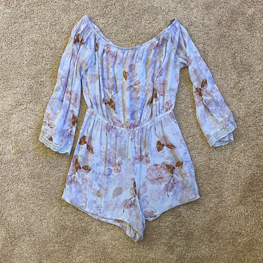 Off The Shoulder floral printed romper